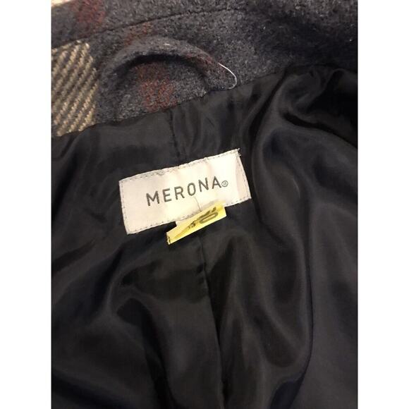 Merona Womens Size S Retro Plaid Belted Dress Coat - Picture 6 of 7